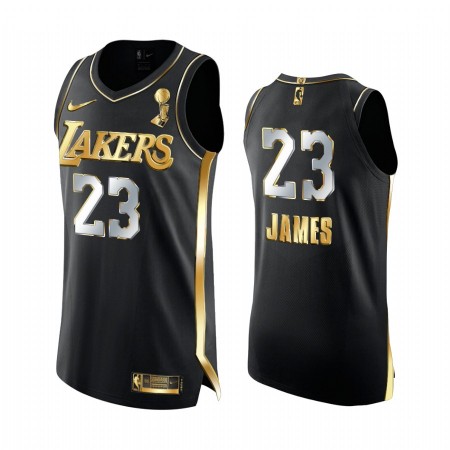 Herren NBA Los Angeles Lakers Trikot LeBron James 23 2020-21 Schwarz Golden Edition Swingman